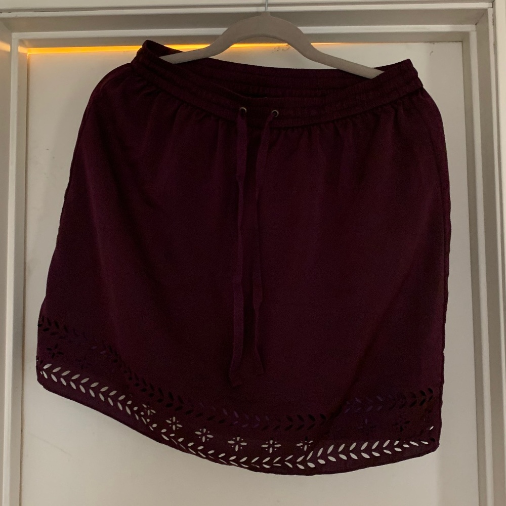 J.Crew Elastic Waist Purple Skirt